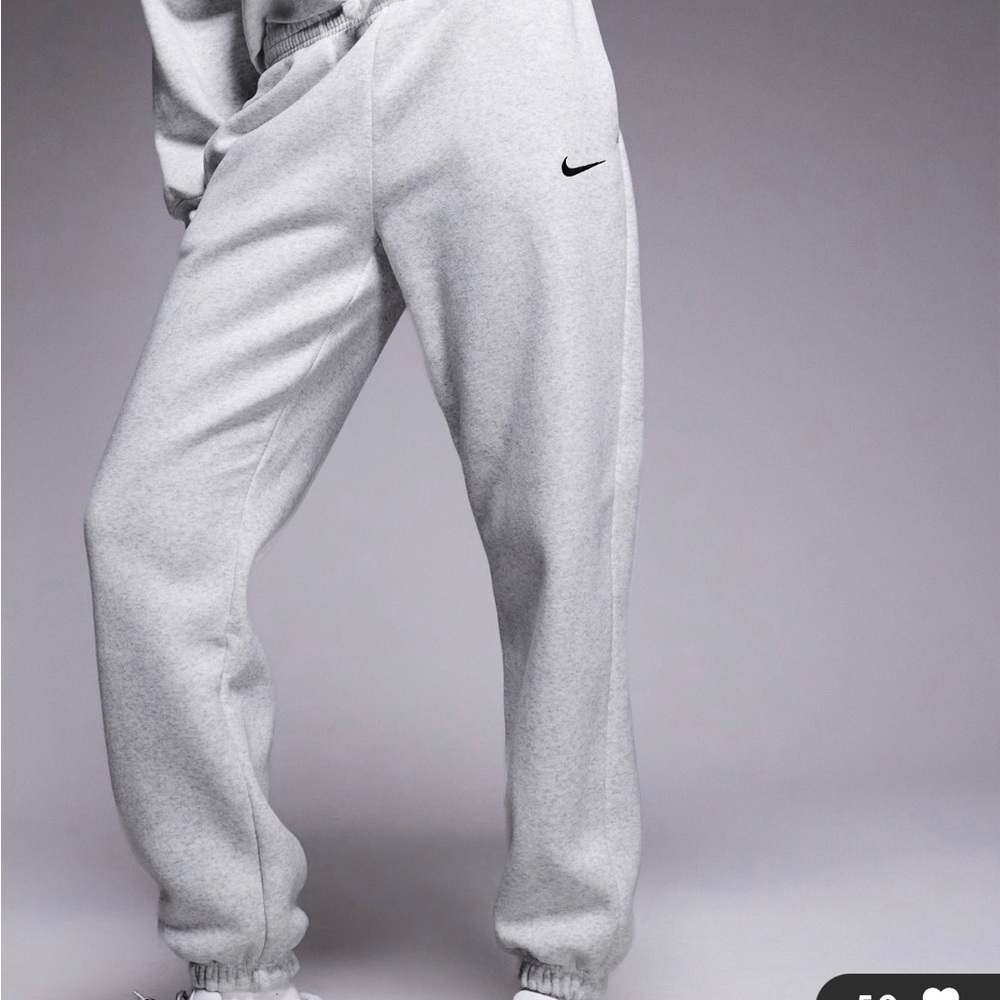 Nike Phoenix fleece high waisted oversized sweatpants in heather gray